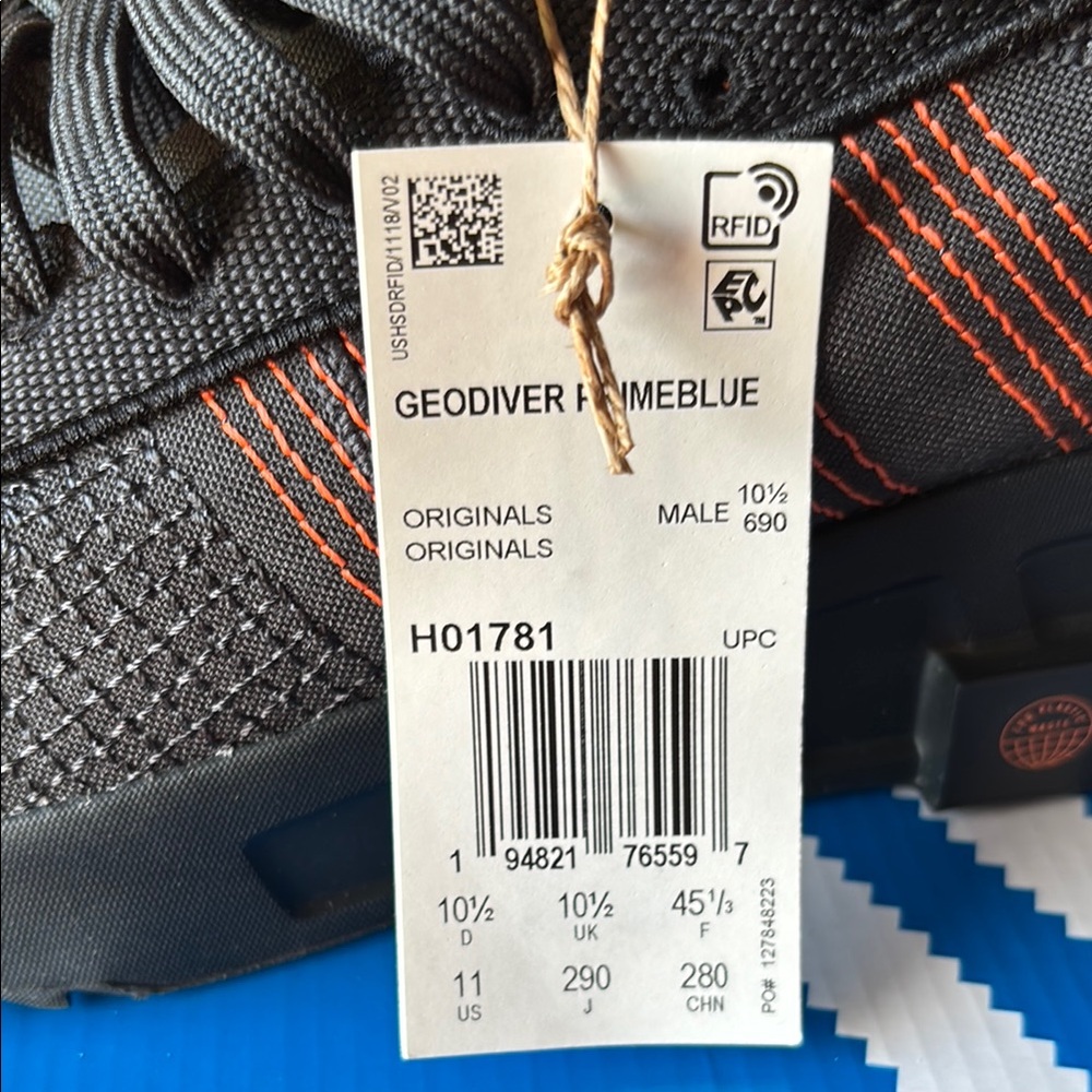 Adidas Geodiver Primeblue Black and Orange Men's Shoes